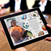 Sportief Kinderfeestje voor Heden-daagse Kids Bedankkaart