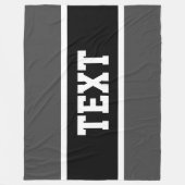 Sportief Leuk Donkergrijs Zwart Centrum Witte Stre Fleece Deken (Voorkant)