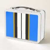 Sportief Leuk Helder Blauw Zwart Wit Racing Stripe (Achterkant)