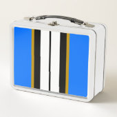 Sportief Leuk Helder Blauw Zwart Wit Racing Stripe (Voorkant)