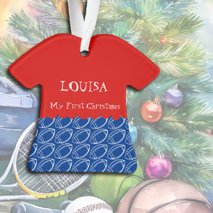 Sportief Meisje Kerst Football Jurk Ornament