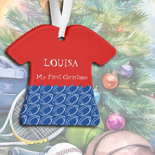 Sportief Meisje Kerst Football Jurk Ornament