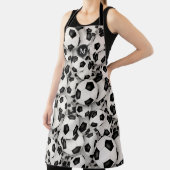 Sportief monogram voetballen patroon schort (Insitu)