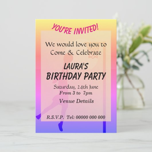 Sportief Netbal Feest Kaart (Staand voorkant)