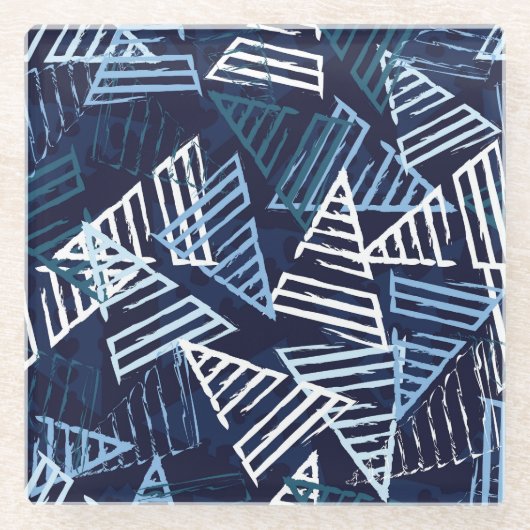 Sportief plezier: creatief naadloos behang. glazen onderzetter (Voorkant)