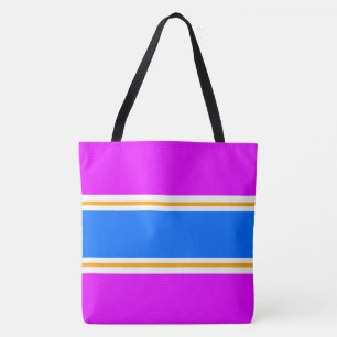 Sportief Plezier Helder Roze Blauw Oranje Wit Stre Tote Bag