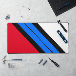 Sportief Rood Wit Helder Blauw Zwart Racing Stripe Bureaumat
