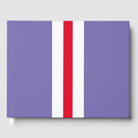 Sportief rood wit verticale strepen op alikruik gastenboek (Voorkant)