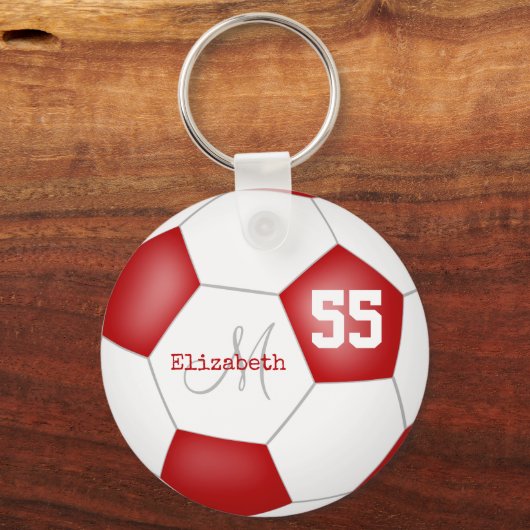 sportief roodwit voetbal sleutelhanger (Achterkant)