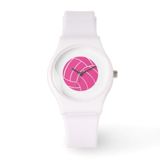 Sportief roze volleybal polshorloge horloge (Voorkant)