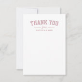 Sportief schattig roze gepersonaliseerd baby showe bedankkaart (Voorkant)