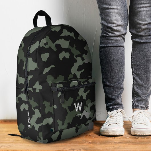 Sportief Stijlvol Camouflage Monogram Donkergroen Bedrukte Rugzak