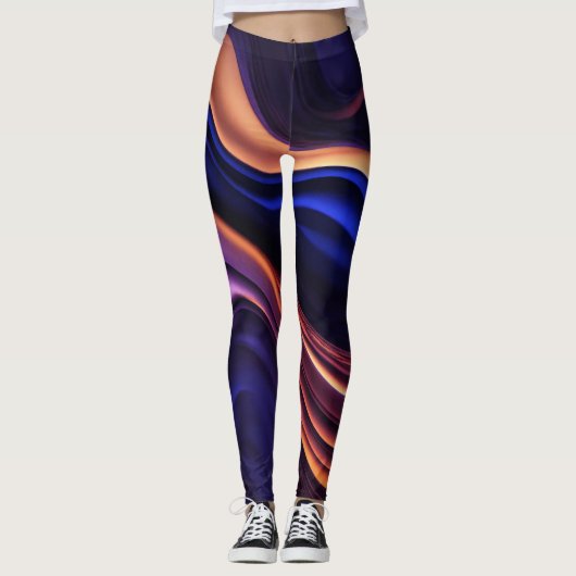 Sportief veelkleurig patroonontwerp leggings (Voorkant)