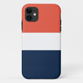 Sportief vet breed Sinaasappel wit marineblauw str Case-Mate iPhone Case
