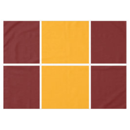 Sportief vet geel diep rood ruitje strepen tafelkleed