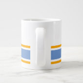Sportief Wit Licht Blauw Geel Racing Stripes Rim Grote Koffiekop (Achterkant)