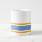 Sportief Wit Licht Blauw Geel Racing Stripes Rim Grote Koffiekop (Voorkant)