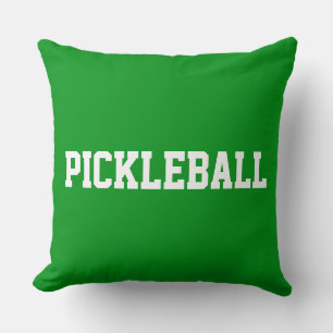 Sportief Wit PICKLEBALL Tekst Op Helder Groen Kussen