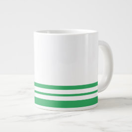 Sportief Zee Green Bottom Racing Stripes op Wit Grote Koffiekop