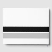 Sportief zwart licht grijs racestreepjes op wit gastenboek (Achterkant)