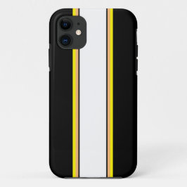 Sportief Zwart Sinaasappel Geel Wit Racing Stripes Case-Mate iPhone Case