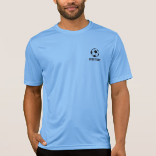 Sportiervochtig met aangepast blauw voetbal op shi t-shirt