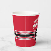 Sportiestrepen en -leeftijd op zaterdag - Rood zwa Papieren Bekers (Rechts)