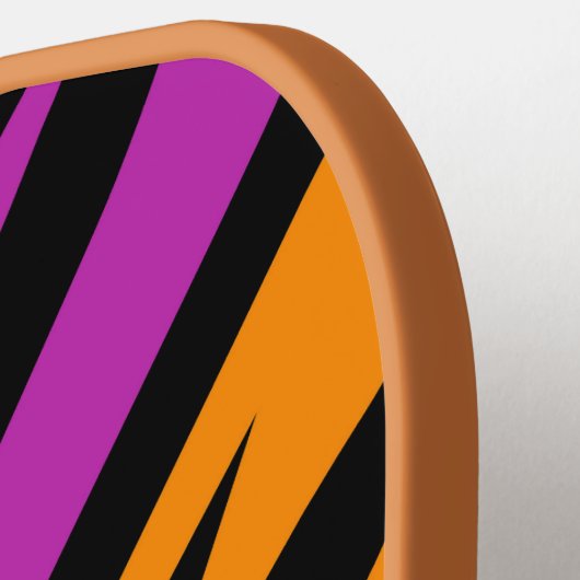 Sportieve achtergrond Paarse geel en zwart monogra Pickleball Paddle (Links Detail)