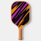 Sportieve achtergrond Paarse geel en zwart monogra Pickleball Paddle (Achterkant)