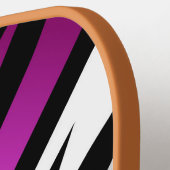 Sportieve Achtergrond Paarse Wit en Zwart Monogram Pickleball Paddle (Links Detail)