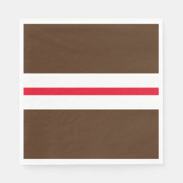 Sportieve Atletische Bruin Rood Wit Racing Stripes Servet