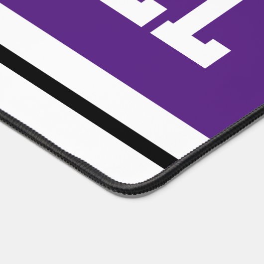 Sportieve atletische Paarse zwarte witte racestrep Bureaumat (Hoek)