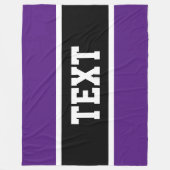 Sportieve atletische vet Paarse zwarte witte strep Fleece Deken (Voorkant)