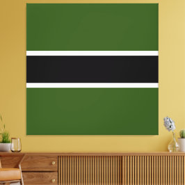 Sportieve atletische Zwarte Woud Groene Witte Stre Canvas Afdruk