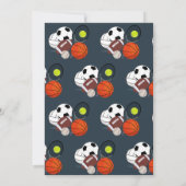 Sportieve ballen voor kinderen blauwe verjaardagsf kaart (Achterkant)