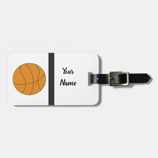 Sportieve Basketbal Bagagelabel (Voorkant horizontaal)