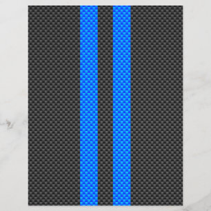 Sportieve blauwe koolstofvezel stijl racing strepe flyer