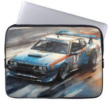 Sportieve blauwe racewagen