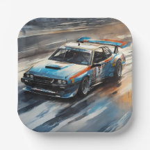 Sportieve blauwe racewagen