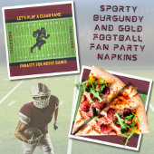 Sportieve Bourgogne en gouden Football Fan Napkins Servet