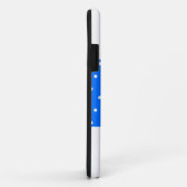 Sportieve brede gestippelde heldere blauwe streep  Case-Mate iPhone case (Achterkant/rechts)