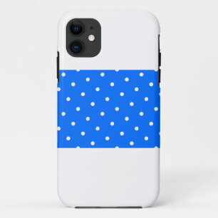Sportieve brede helderblauwe streep witte Stippen Case-Mate iPhone Case