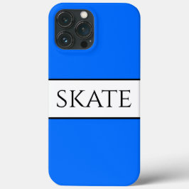 Sportieve Brede Helderblauwe Witte Strepen SCHAATS Case-Mate iPhone Case