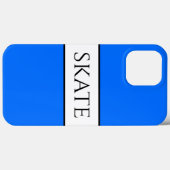Sportieve Brede Helderblauwe Witte Strepen SCHAATS Case-Mate iPhone Case (Achterkant (horizontaal))