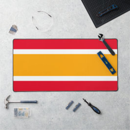 Sportieve brede heldere retro gele rode witte stre bureaumat