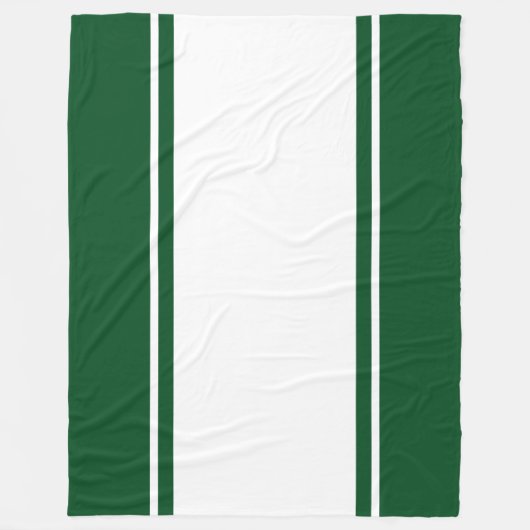 Sportieve brede witte gedurfde bos groene racestre fleece deken (Voorkant)