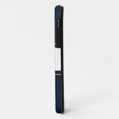 Sportieve brede witte Oranje Navy Blue Racing Stri Case-Mate iPhone Case (Achterkant/links)