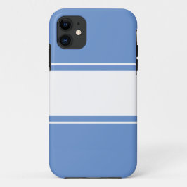 Sportieve brede witte racestrepen op lichtblauw Case-Mate iPhone case