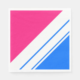 Sportieve Bright Blue Pink Slant White Racing Stri Servet