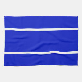 Sportieve Bright Royal Blue Slim White Accent Stri Theedoek